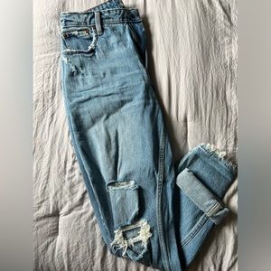 Abercrombie & Fitch curve love distressed jeans
